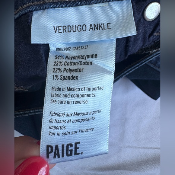 PAIGE‎ Denim Jeans Verdugo Ankle Size 25 or 2 soft stretch chic comfort mid rise - Picture 4 of 11